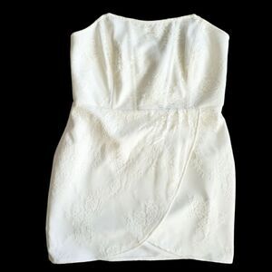White Strapless Lace Mini Corset Dress Bridal Coquettegirl Clubbing Bodycon Glam